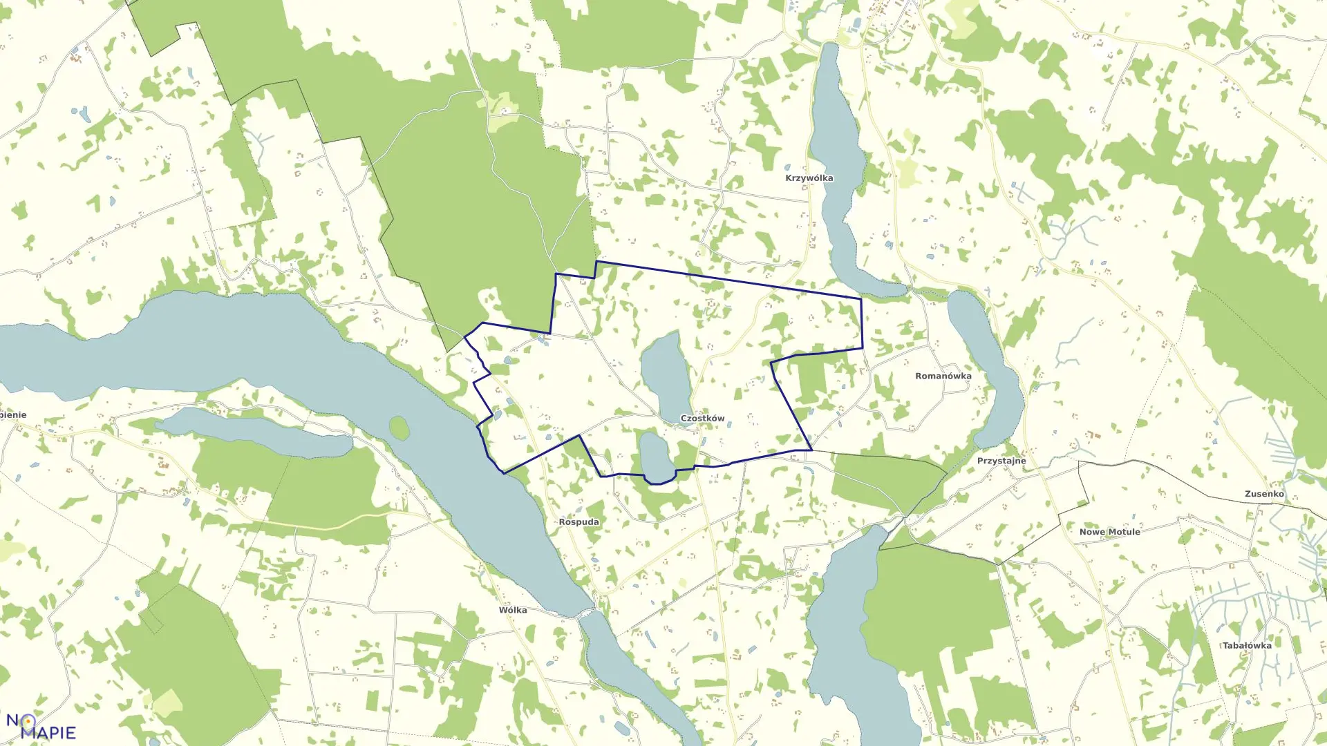 Mapa obrębu CZOSTKÓW w gminie Filipów